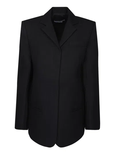 Jacquemus Caraco Raw-seam Single-breasted Blazer In Black