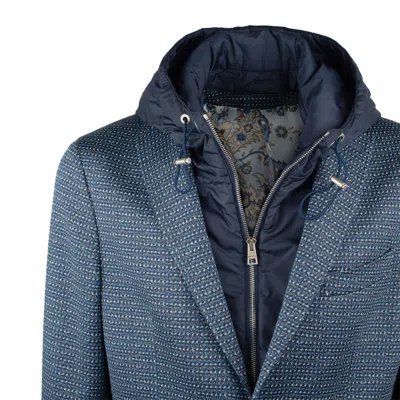 Etro Blue Blazer With Removable Bib In Blue
