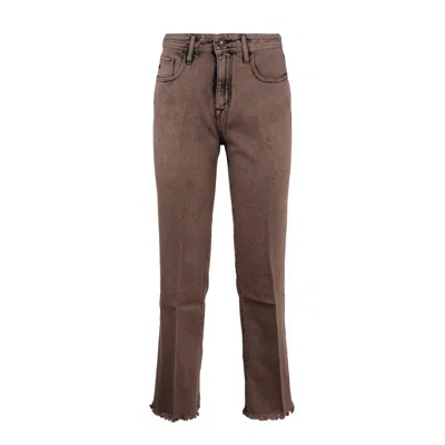 Jacob Cohen Brown Cotton And Lyocell Jeans In Multi