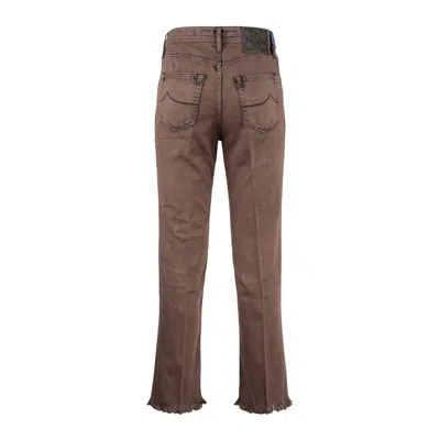 Jacob Cohen Brown Cotton And Lyocell Jeans In Multi