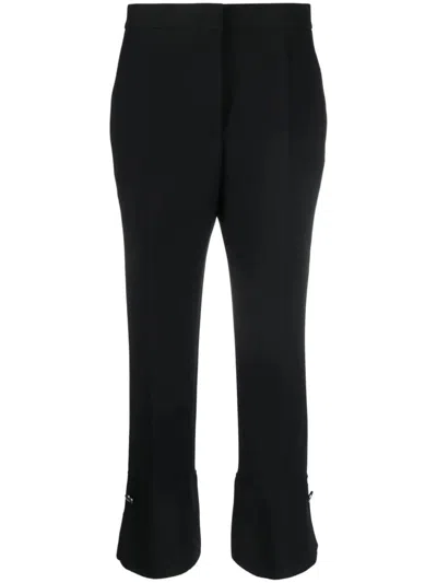 Msgm Pressed-crease High-waisted Trousers In Black