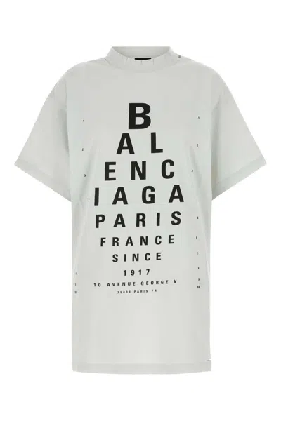 Balenciaga Women Chalk Coton Oversize Shirt In White