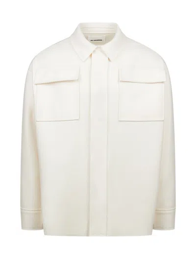 Jil Sander Button-up Cotton Overshirt In Neutral