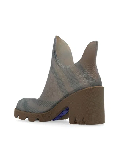 Burberry 65mm Marsh Checked Rubber Boots In Brown