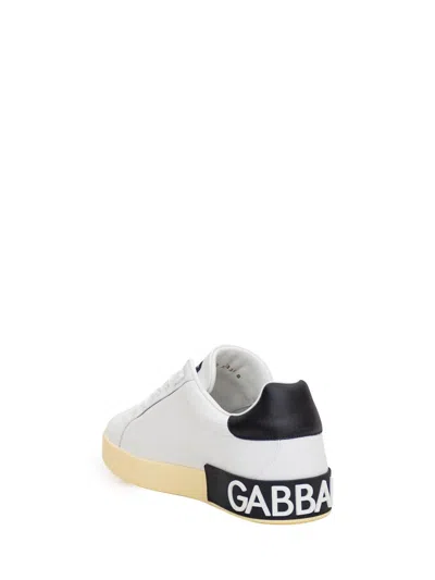 Dolce & Gabbana Calfskin Nappa Portofino Sneakers With Dg Logo Print