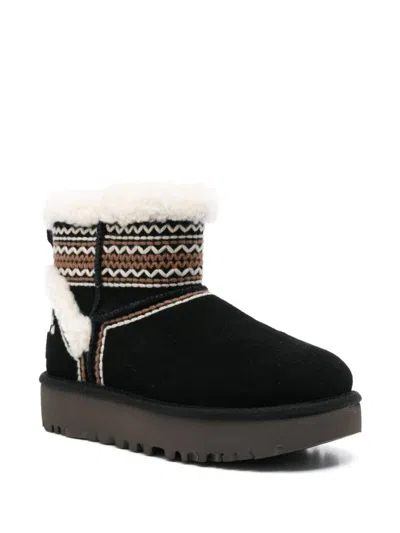 Ugg Round Head Snow Boots In Black