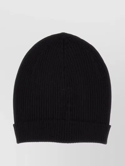 Rick Owens Ribbed Texture Folded Brim Hat In Black