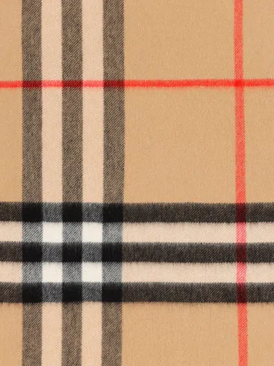 Burberry Check Cashmere Scarf In Brown