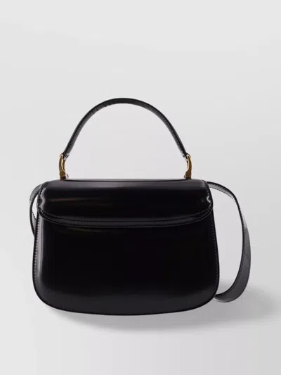 Ami Alexandre Mattiussi Black Handbag With Adc Patch On The Front And Adjustable And Removable Shoulder Strap In Leather Wom