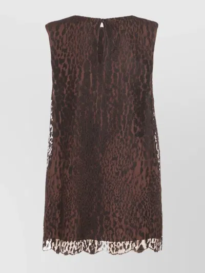 Tom Ford Sleeves And Animal Print Top In Brown