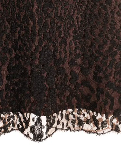 Tom Ford Sleeves And Animal Print Top In Brown