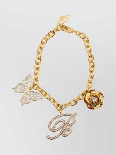 Blumarine Charm Bracelets Crystal Embellishments In Gold