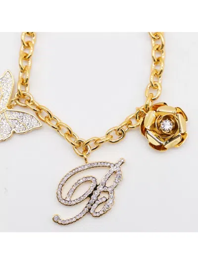 Blumarine Charm Bracelets Crystal Embellishments In Gold