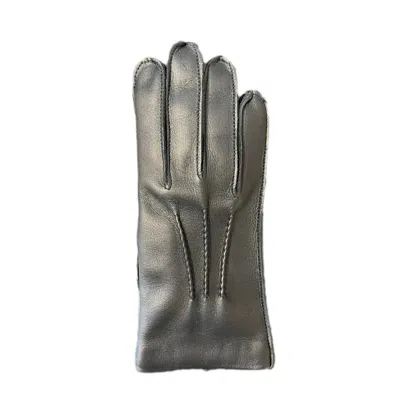 Mario Portolano Leather Gloves In Gray