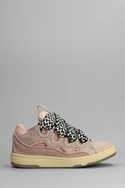 Lanvin Curb Sneakers With Padded Tongue And Rubber Sole In Pink