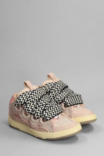 Lanvin Curb Sneakers With Padded Tongue And Rubber Sole In Pink