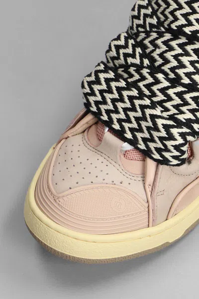 Lanvin Curb Sneakers With Padded Tongue And Rubber Sole In Pink