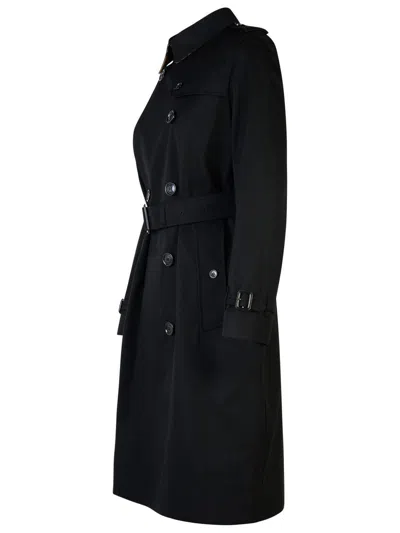 Burberry 'kensington' Black Polyester Trench Coat In Black