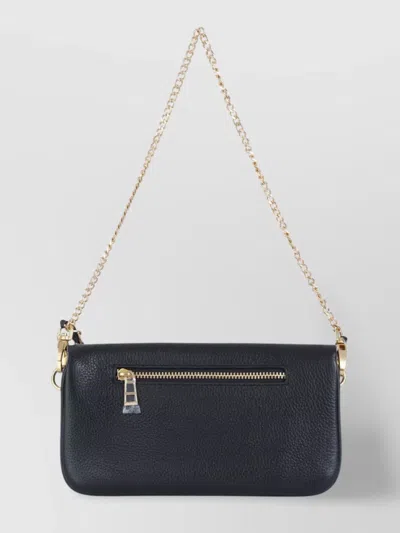 Zadig & Voltaire Leather Chain Strap Zip Pocket Shoulder Bag