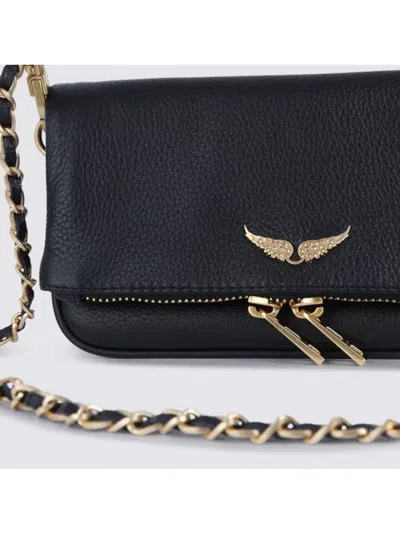 Zadig & Voltaire Leather Chain Strap Zip Pocket Shoulder Bag