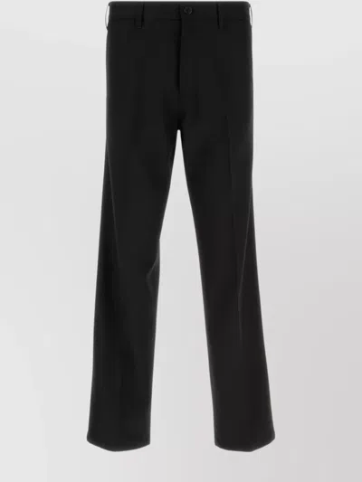Prada Pantalone In Gabardine Nero Uomo In Black