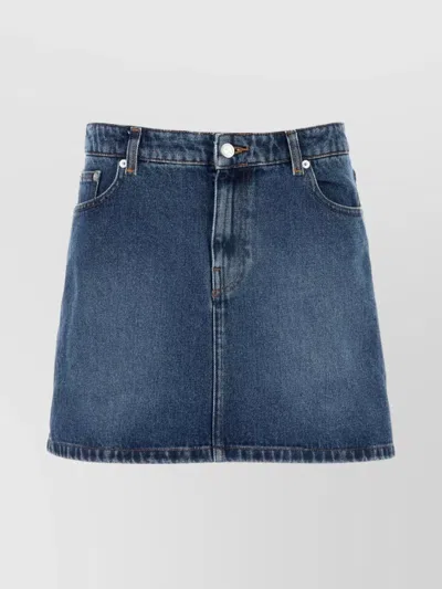 Apc A.p.c. Moss Denim Mini Skirt In Blue