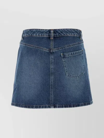 Apc A.p.c. Moss Denim Mini Skirt In Blue
