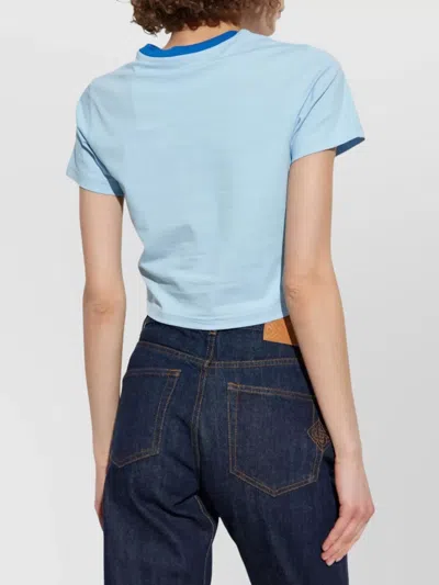 Casablanca Montagne Contrasting-trim Cropped T-shirt