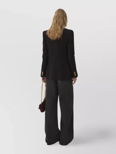 Chloé Cascade-lapel Double-breasted Boucle Jacket In Black