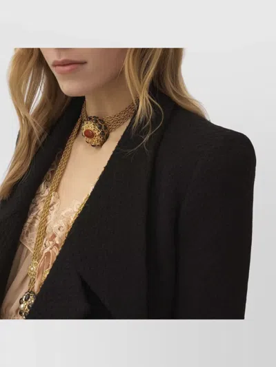 Chloé Cascade-lapel Double-breasted Boucle Jacket In Black