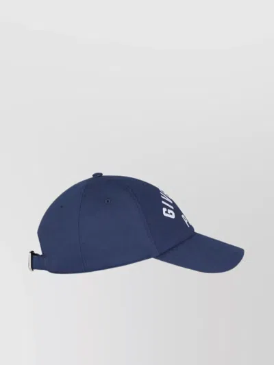 Givenchy Embroidered Cap With Curved Brim And Metal Buckle In Blue