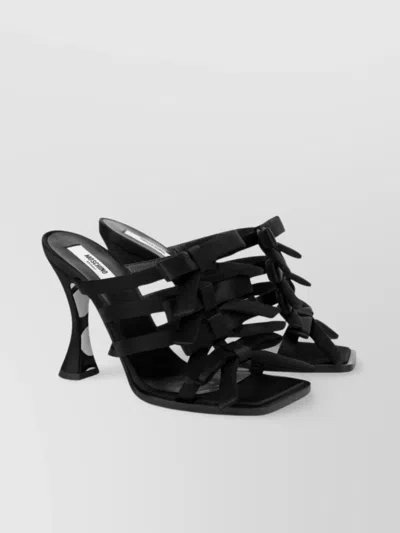 Moschino Bow Detail Curved Heel Mules