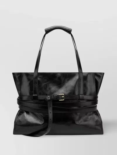 Moschino Shopper With Adjustable Shoulder Strap And Belt Detail
