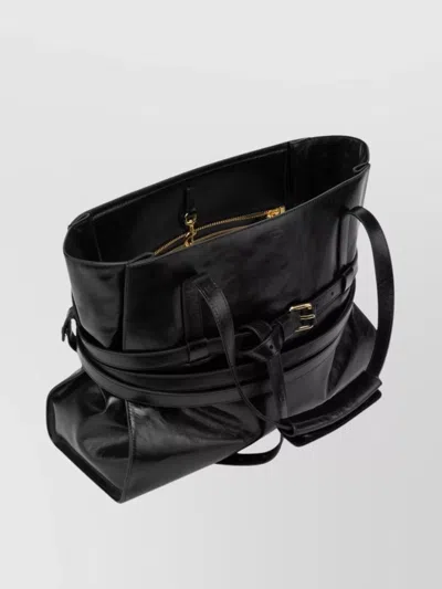 Moschino Shopper With Adjustable Shoulder Strap And Belt Detail