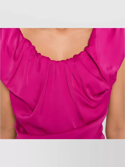 Vivienne Westwood Draped Knee Length Dress With Ruffled Neckline In Pink