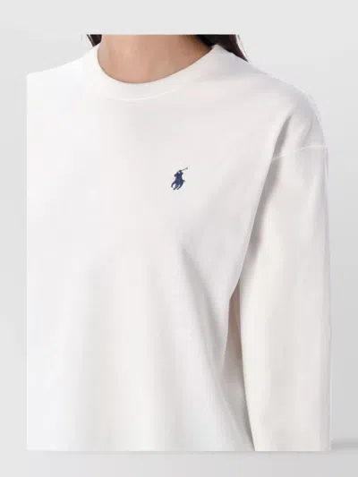 Polo Ralph Lauren Long Sleeve Crew Neck Top In White