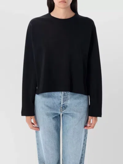Polo Ralph Lauren Cropped Shrunken Fit Jersey Long-sleeve T-shirt In Black