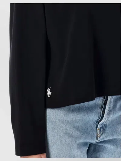 Polo Ralph Lauren Cropped Shrunken Fit Jersey Long-sleeve T-shirt In Black