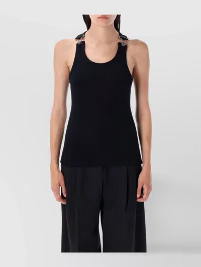 Jean Paul Gaultier Double Buckle Racerback Tank Top In Black
