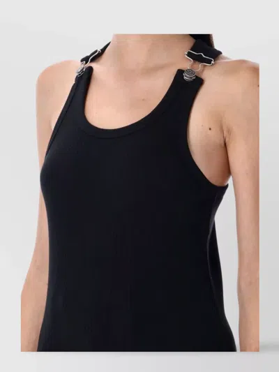 Jean Paul Gaultier Double Buckle Racerback Tank Top In Black