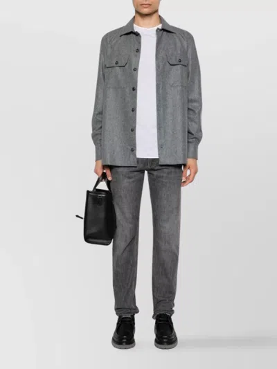 Brunello Cucinelli Flap Pocket Long-sleeved Shirt