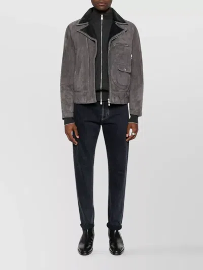 Brunello Cucinelli High Neck Cashmere Cardigan With Ribbed Cuffs In Black