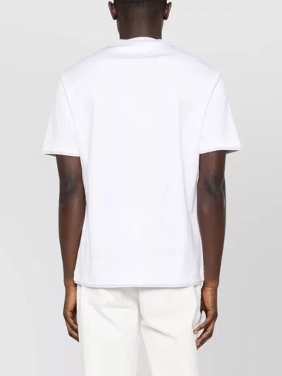 Brunello Cucinelli Men Cotton Jersey Crew-neck T-shirt With Logo And Faux-layering In White