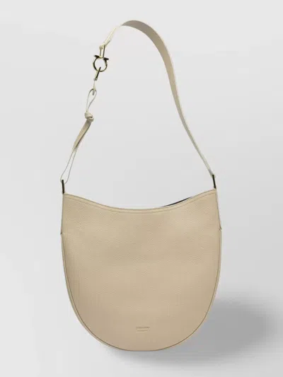 Ferragamo Textured Finish Shoulder Bags With Adjustable Strap