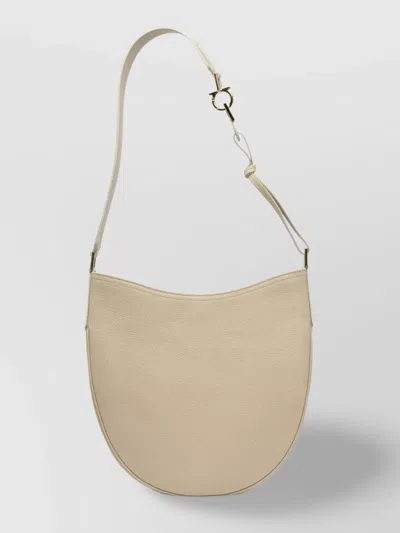 Ferragamo Textured Finish Shoulder Bags With Adjustable Strap