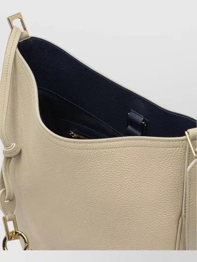 Ferragamo Textured Finish Shoulder Bags With Adjustable Strap