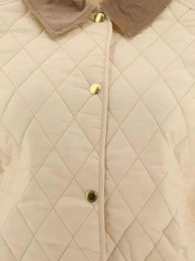 Barbour Quilted Jacket With Contrast Collar And Front Pockets