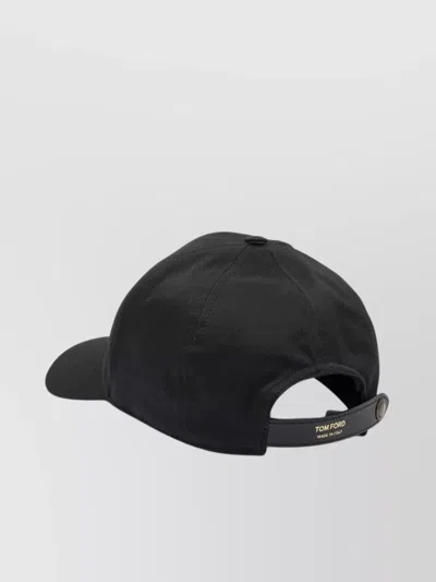 Tom Ford Black Baseball Cap With Logo Embroidery On The Front And Logo Lettering On The Rear In Cotton Man