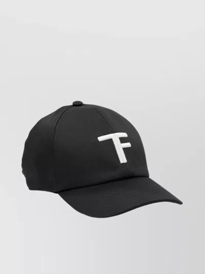 Tom Ford Black Baseball Cap With Logo Embroidery On The Front And Logo Lettering On The Rear In Cotton Man
