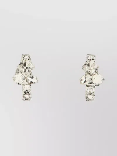 Magda Butrym Crystal Embellished Hoop Earrings In Metallic